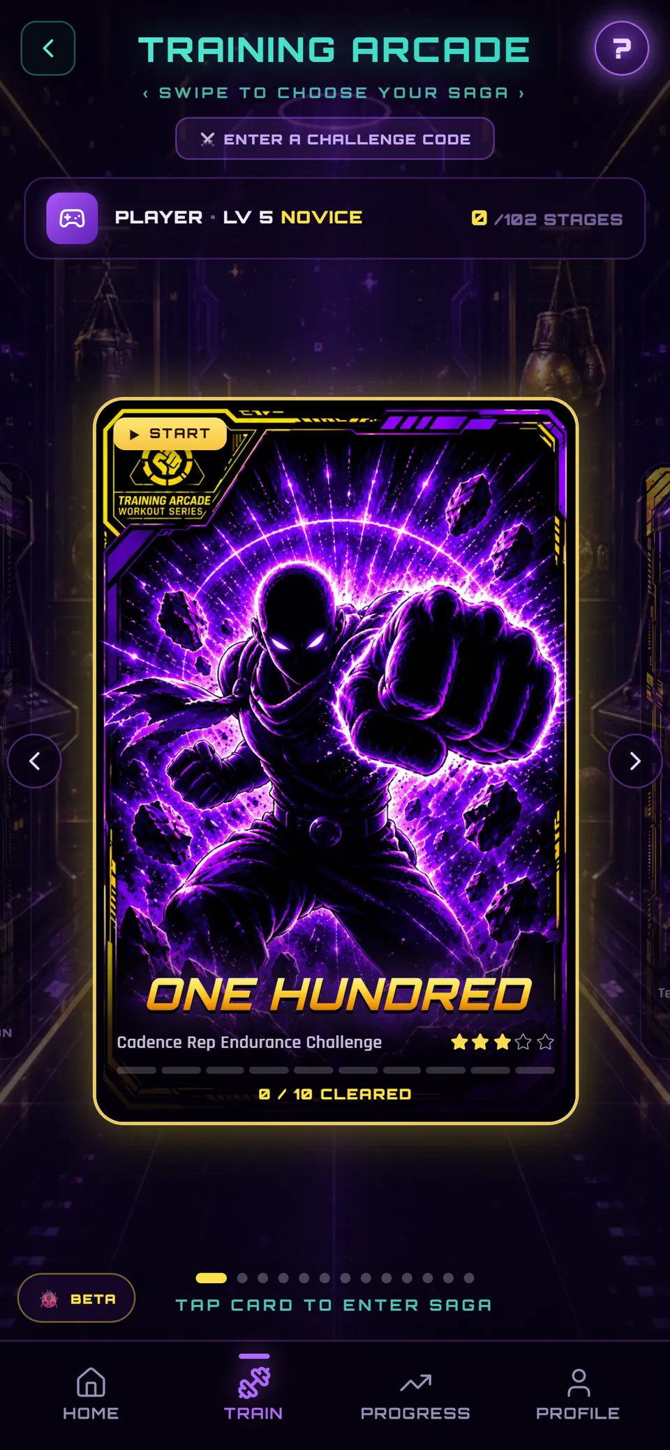 The Training Arcade in the Training Mode app