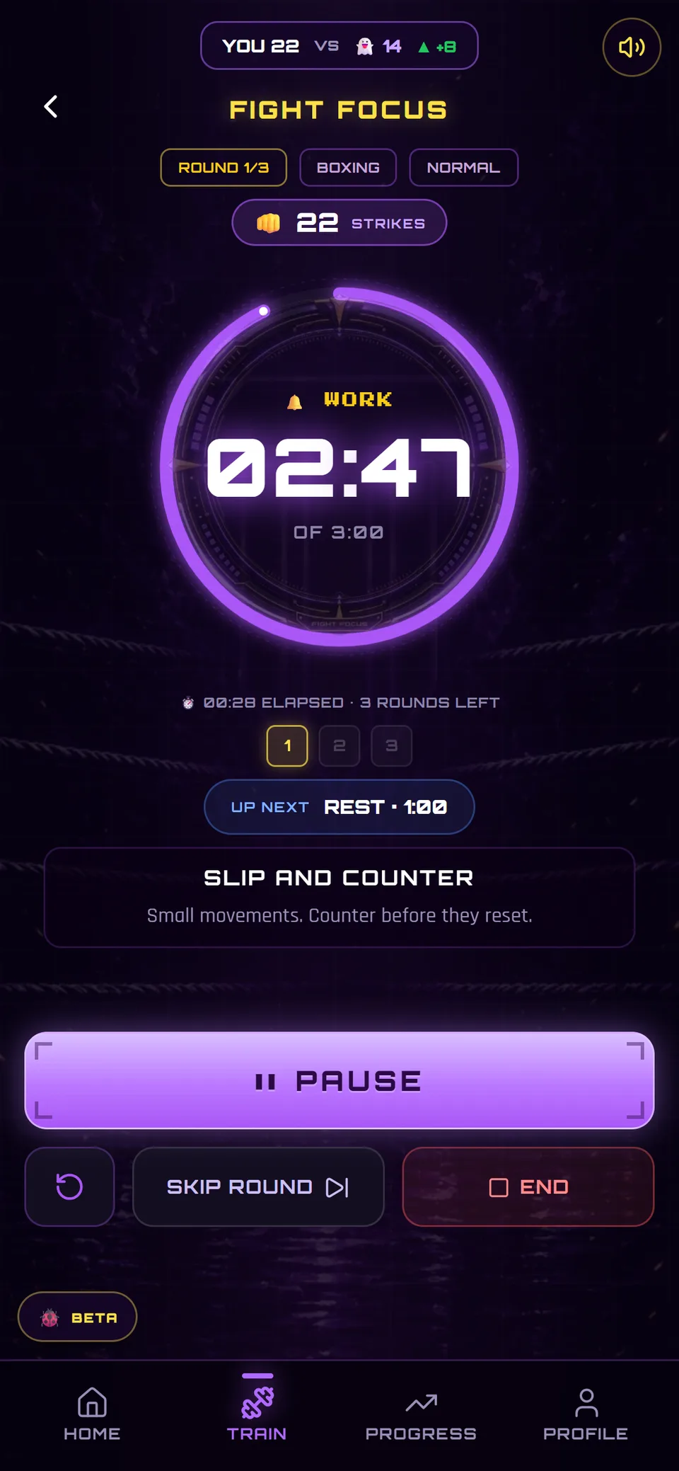 Ghost battle race screen