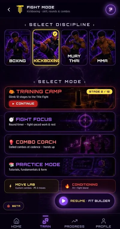 Fight Mode screen